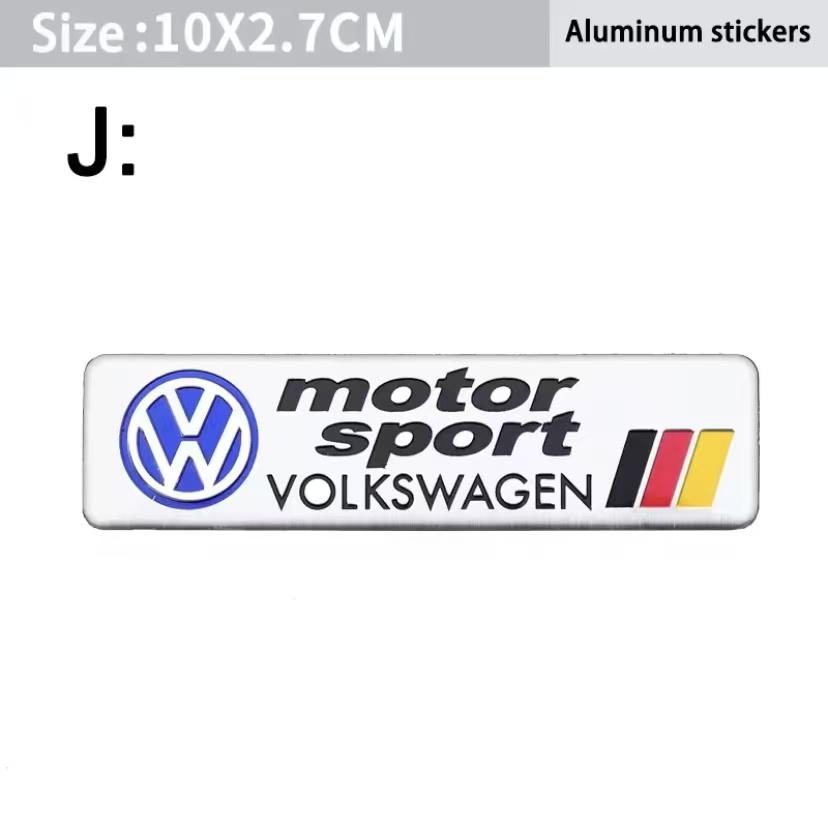 Volkswagen Series Aluminum Badge Car Body Stickers Decals For VW GTI Polo Golf Passat Tiguan Arteon Taigo Caddy Jetta CC Hub Cap