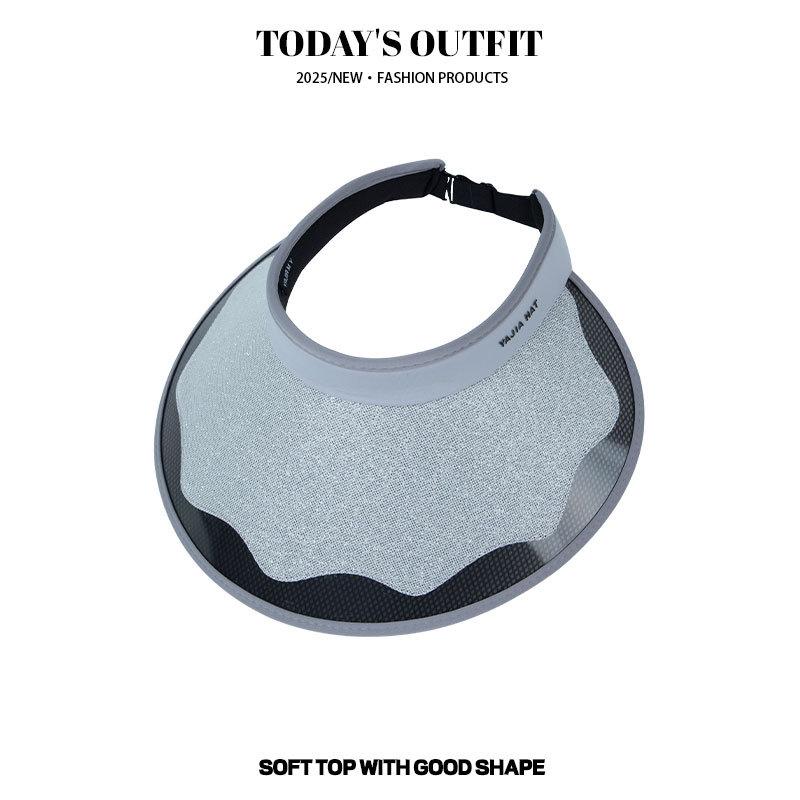 New Vinyl Empty Top Hat Vacation Travel Large Brim Sun Protection Ultraviolet Outdoor Sky Top Sun Hat