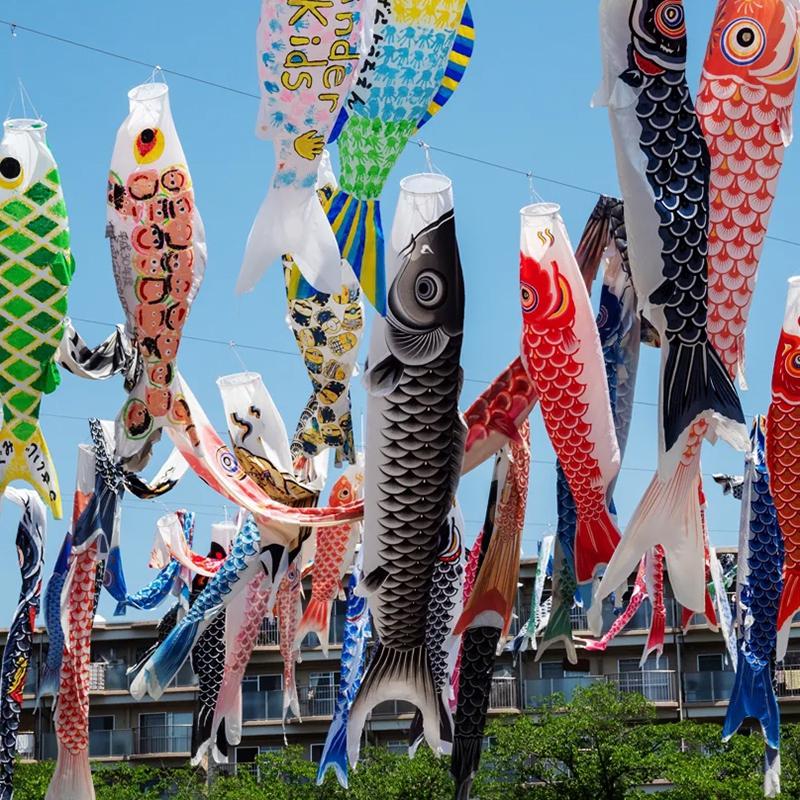 40-95Cm Japanese Carp Flag Windsock Streamer Traditional Hanging Fish Flag Kite Wind Socks Home Garden Festival Carp Decoration