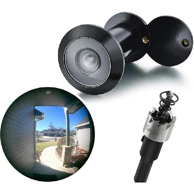 TOGU 220-Grad-Spionloch aus massivem Messing für Türen mit 16-mm-Bohrer, 0,63 Zoll Türspionloch mit Sichtschutz, Kompatibel mit Türstärken von 1-3/8" bis