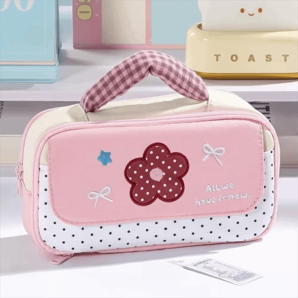 Multi-Layer Stationery Bag Large Capacity Storage Bag Handheld Design Pencil case  Student Use