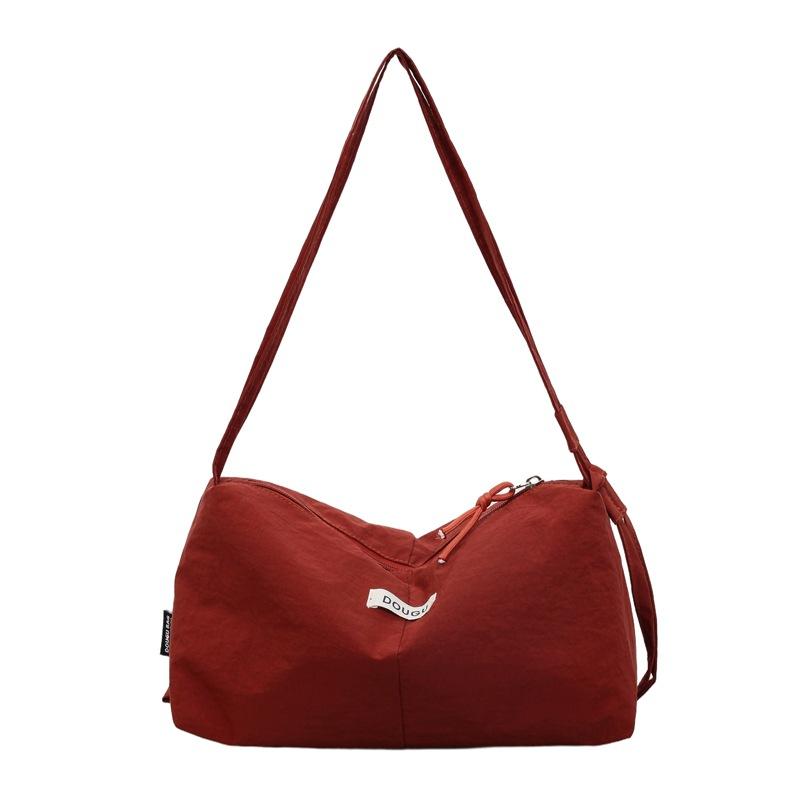 Casual Nylon Hobo Shoulder Bag with Zipper Closure Crossbody Purse for Women Daily Travel