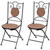 Day and Night - Day and Night Folding Bistro Garden Chairs 2 Units Terracotta Ceramic