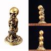 Mysterious Skull Brass Figurine Halloween Theme Decoration for Teas Table Bookshelf Brass Materials Ornament