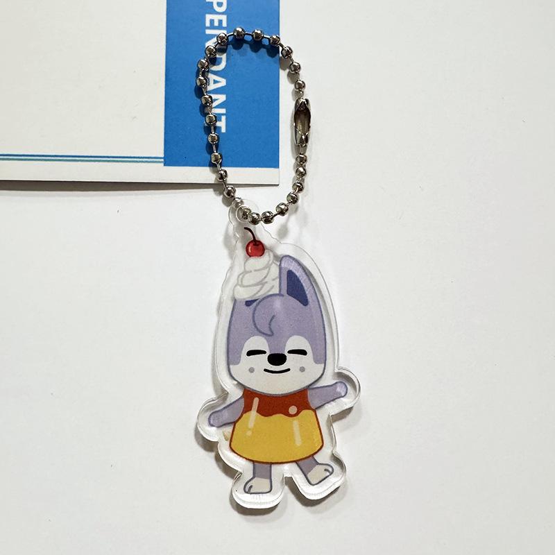 Stray Kids SKZOO Pudding Series Acrylic Keychain Cute Cartoon Animal Character Ball Chain Bag Pendant Fan Merchandise Gift for STAY
