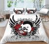 Duvet Cover Set Skull Style Bed Clothes Cartoon Pattern Bed Set Boy Single Size Bedroom Decor White Bedding Cover Sets