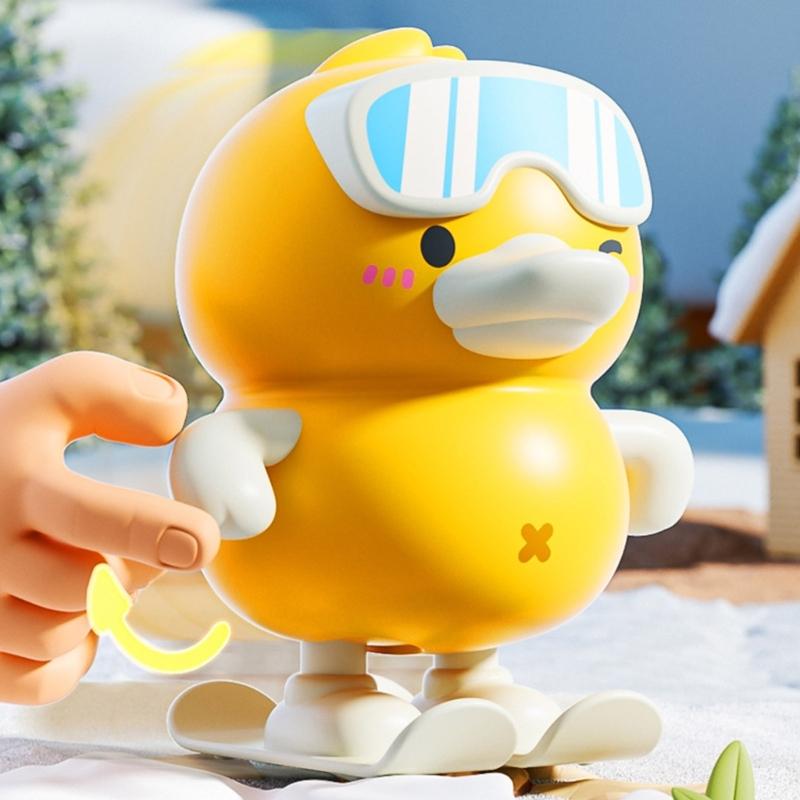 Jumping Snowsports Duck Wind Up Mechanical Toy With Dynamic Movement Safe For Children Creative Toy Pretend Play