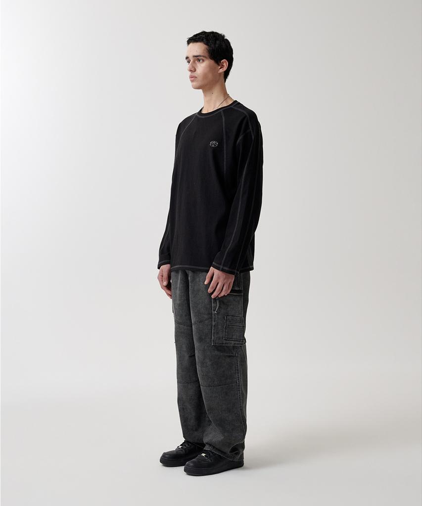MAHAGRID Washed Utility Pant Charcoal(Mg2Fsmd121A)