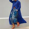 Women's Polo Collar Long Sleeve Single Breasted Solid Loose Maxi Shirt Dress Casual Vacation Cover Up