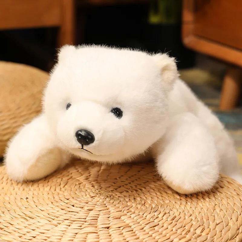 Kawaii Comfort měkký zvířecí plyšový polštářek Lední medvěd Medvěd hnědý Panda ležící na plyšovém polštáři pro panenku Vyzdobte pokoj