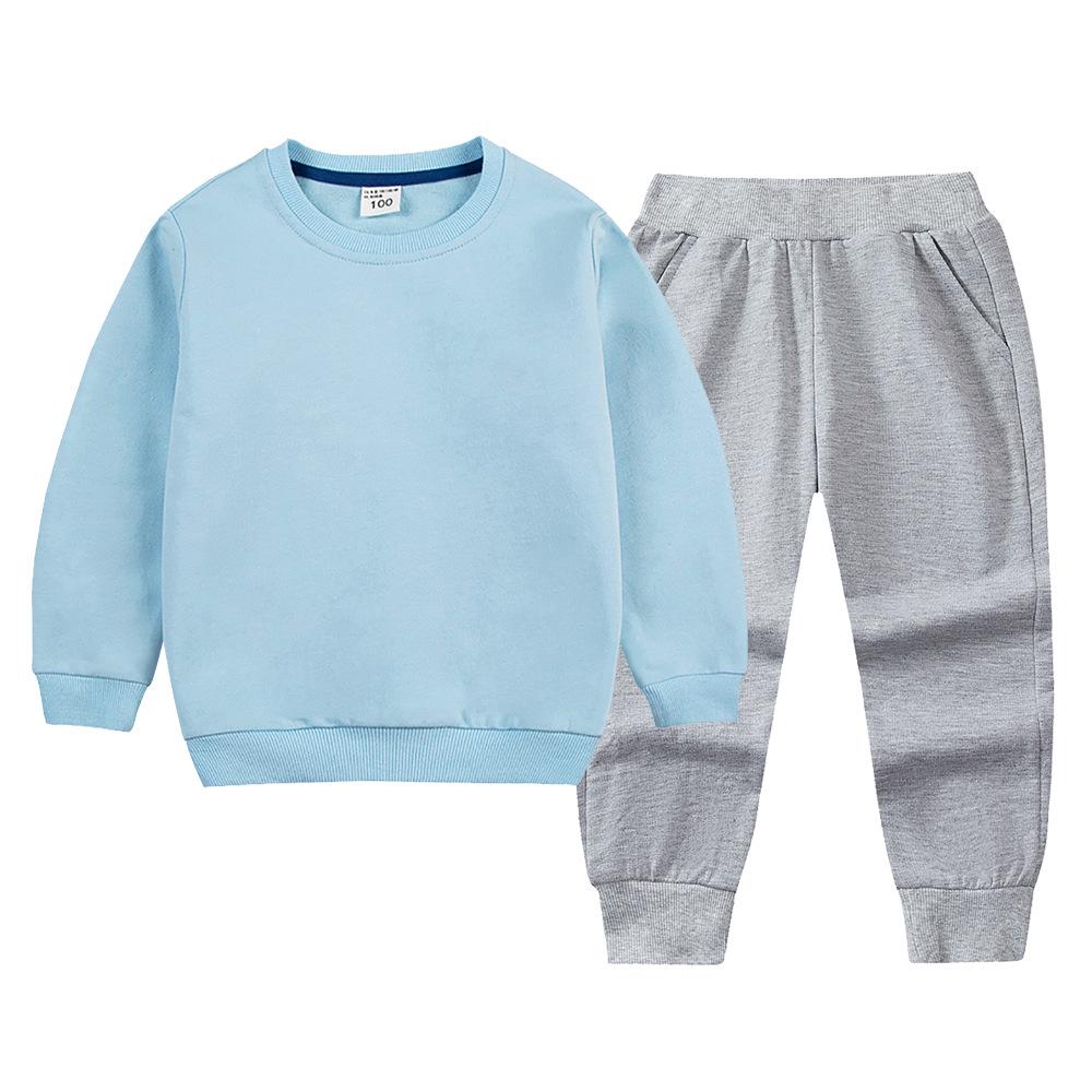 Children's Hoodie & Sweatpants Set: Autumn/Winter Casual Two-Piece with Custom Print Option