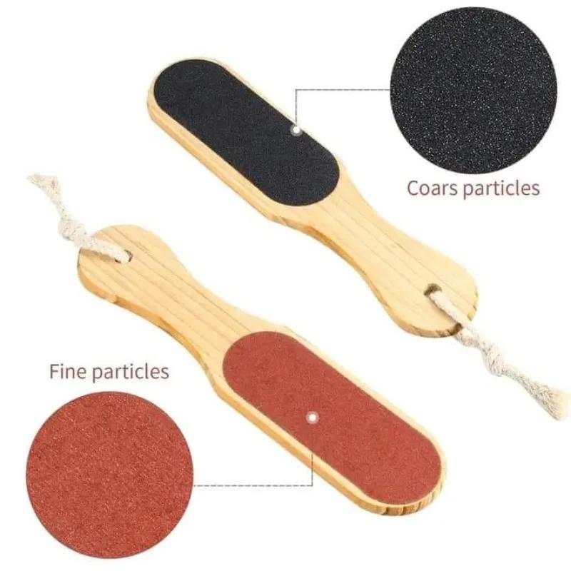 Double Sides Foot File Foot Rasp Pedicure Tools Feet Dead Skin Callus Remover Wooden Handle Scrubber Sandpaper Foot Care