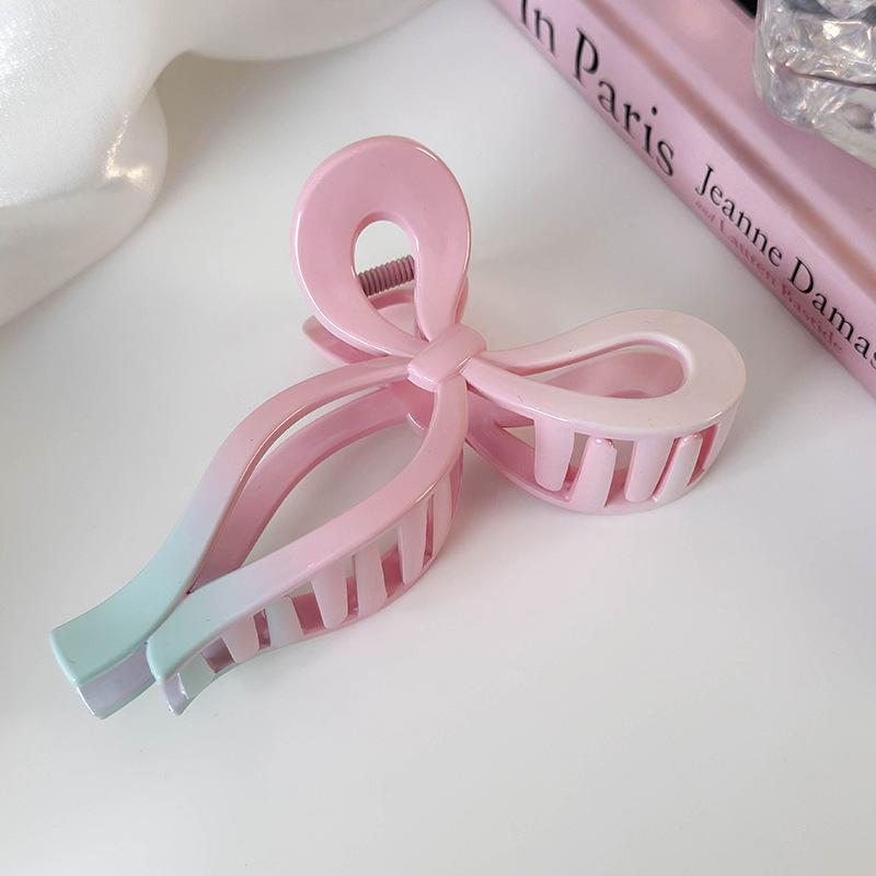Pink Green Gradient Color Geometry Hair Claw New for Women Girls Elegant Hairpins Shark Clips Crab Barrettes Fashion Headdress