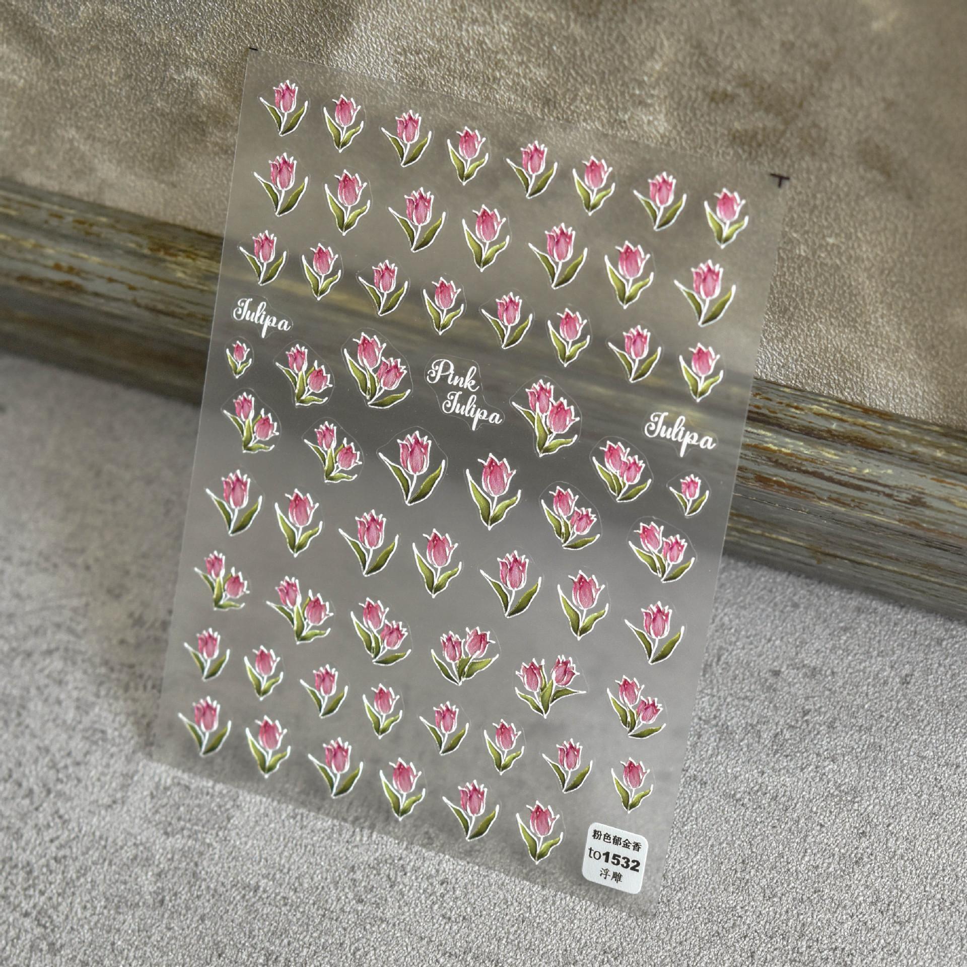 Рельефные наклейки для ногтей в виде тюльпанов. Изготовление своими руками креативных — фото 7