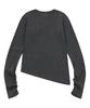 MUCENT Zend Heart Patch Henley Neck Asymmetrical Long Sleeve Tee
