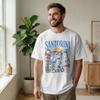 Men's Santorini Greece Souvenir Painting T Shirt Coastal Tourist 100% Cotton Clothes Short Slee