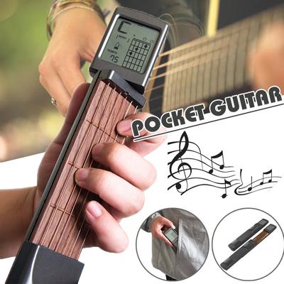 Pocket Guitar Chord Exerciser Solo Six Portable Guitar With Screen Display Exerciser Instrument Guitar Accessories Equipment