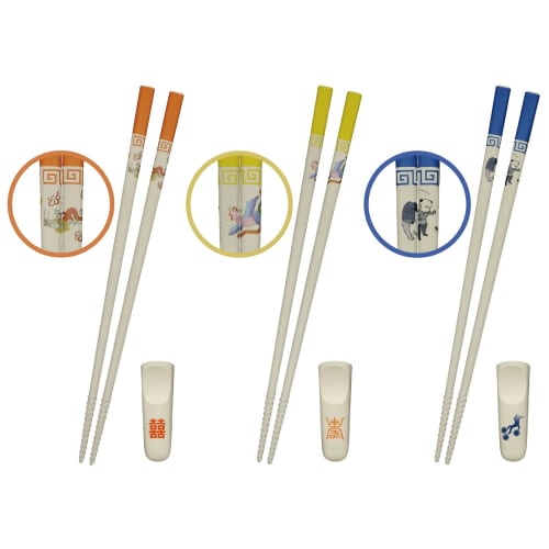 Artha Omachido Karako (Chinese) Rasenbashi Chopsticks, 23cm, Authentic Local Chinese Style, with Chopstick Rest Case, PPS + Glass Fiber, Blue, AR06233