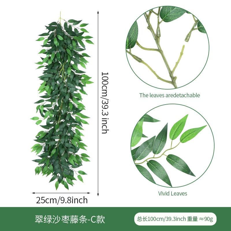 Artificial Desert Date Leaf Vine Indoor Decor Fake Greenery Wall Hanging Home Styling