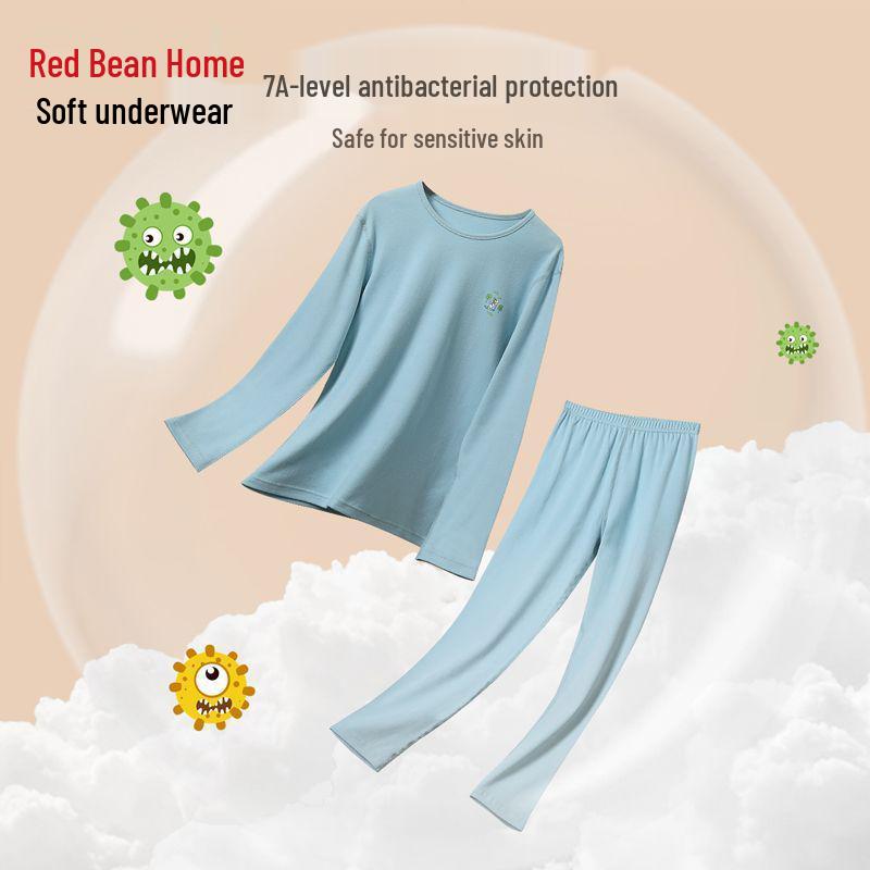 Hodo Kids' 7A Antibacterial Cotton Autumn Base Layer Set - Comfortable and Versatile for Boys & Girls