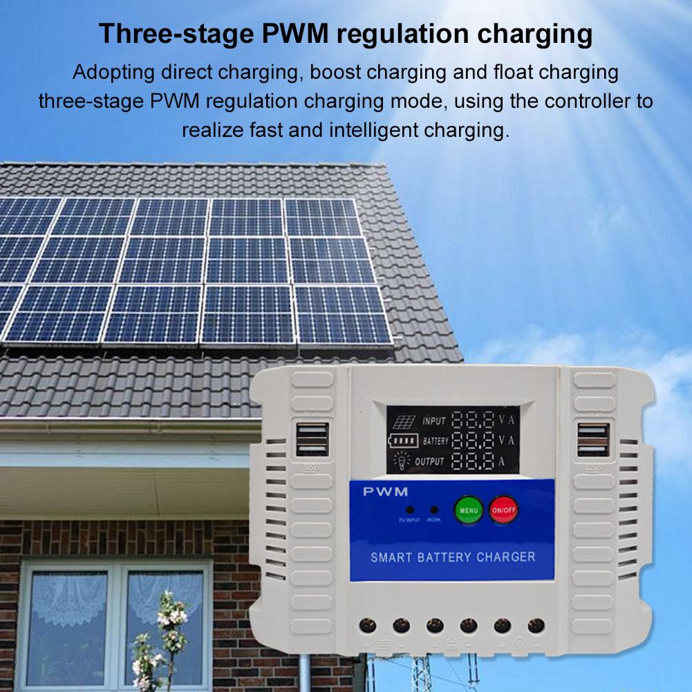 12V 24V Solar Charge Controller Solar Power Controller LED Display Solar Controller for Home and Outdoor Energy Solution