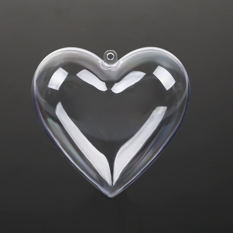 

6pcs Transparent Christmas Decoration PS Plastic Injection Box Candy Makeup Powder Puff Sponge Egg Storage Box Empty Packaging 65X63X37mm