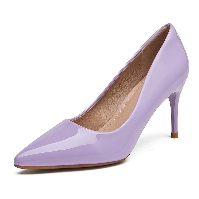 Comemore Pointed Toe Pumps Patent Leather Dress Women Shoes Professional High Heel Temperament Stiletto Heels Work Single Shoes
