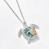 Accessories, Blue Purple Crystal Heart Collarbone Chain Fashion Two-Tone Necklace Summer Fresh Girl