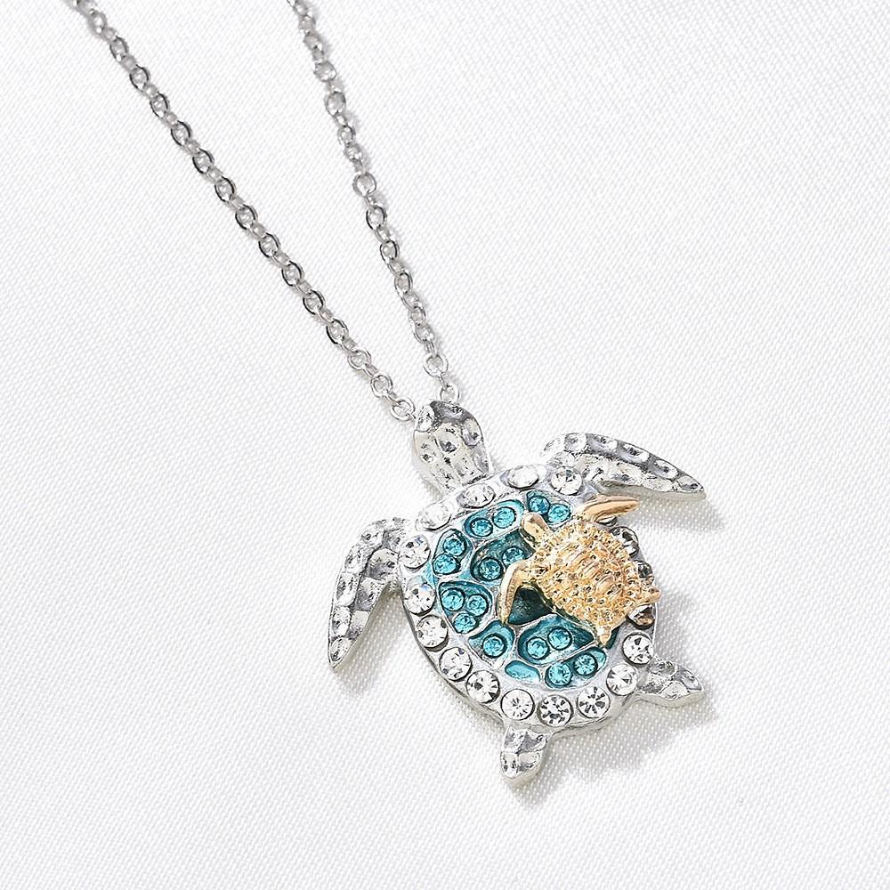 Accessories, Blue Purple Crystal Heart Collarbone Chain Fashion Two-Tone Necklace Summer Fresh Girl