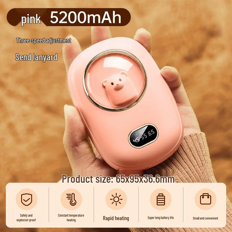 WUBANHUA Cartoon Digital 2-in-1 Rechargeable Hand Warmer