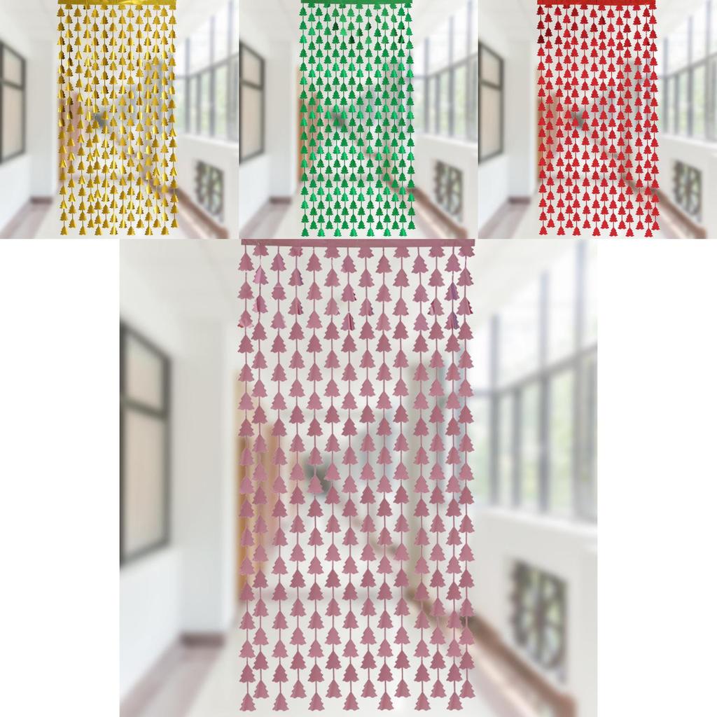 Festive Christmas Tree Tinsel Curtain For Party Decoration And Holiday Celebrations