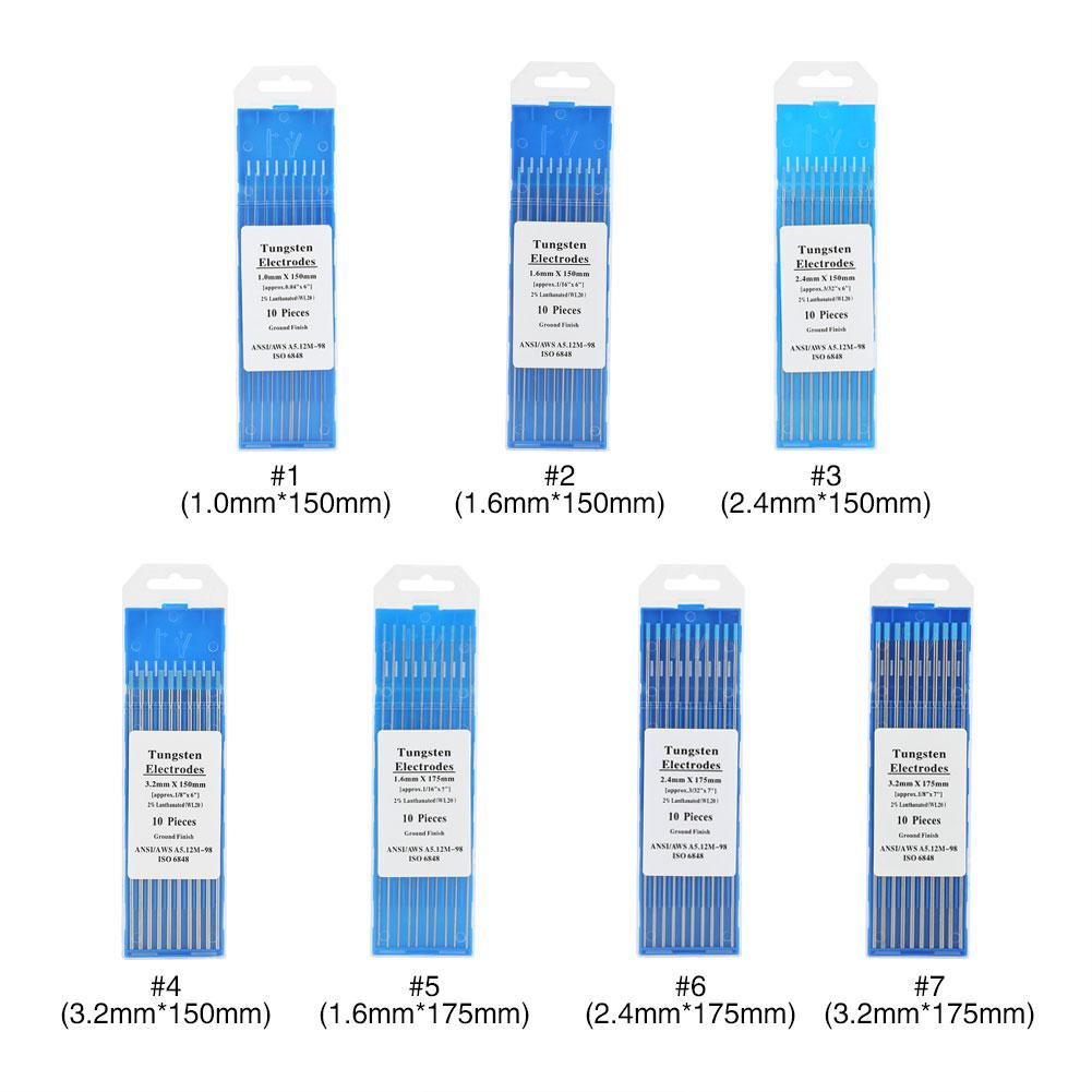 

10 шт. / Коробка WL20 Вольфрамовый электрод Профессиональный стержень Tig 2,0% лантанированный для сварочного аппарата