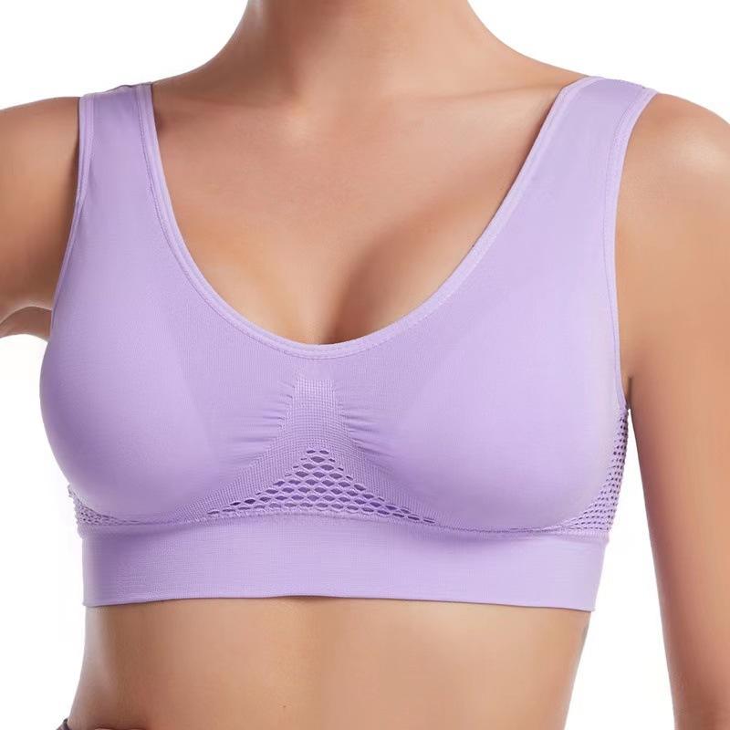 Mesh Openwork Breathable Sports Bra Plus Size Yoga Running Bra