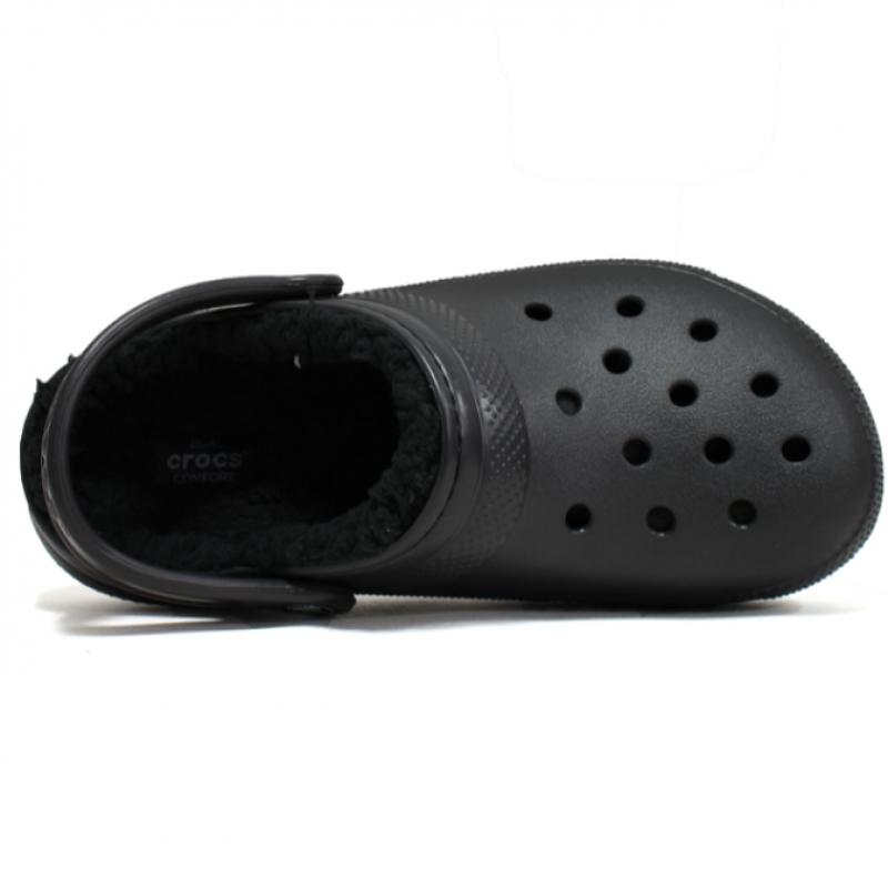 Crocs Zueco Clásico Forrado Unisex Pantuflas de Invierno Negro 203591 060