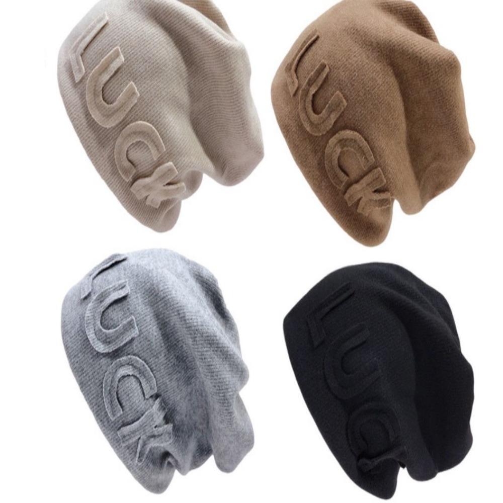 Soft and Skin Friendly Plus Velvet Baotou Pile Hat Warm Knitted Hat
