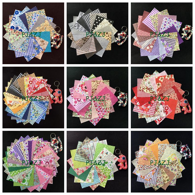 Buy 50pcs Random Style Printing Cloth Mini Fabric Bundle Cotton ...