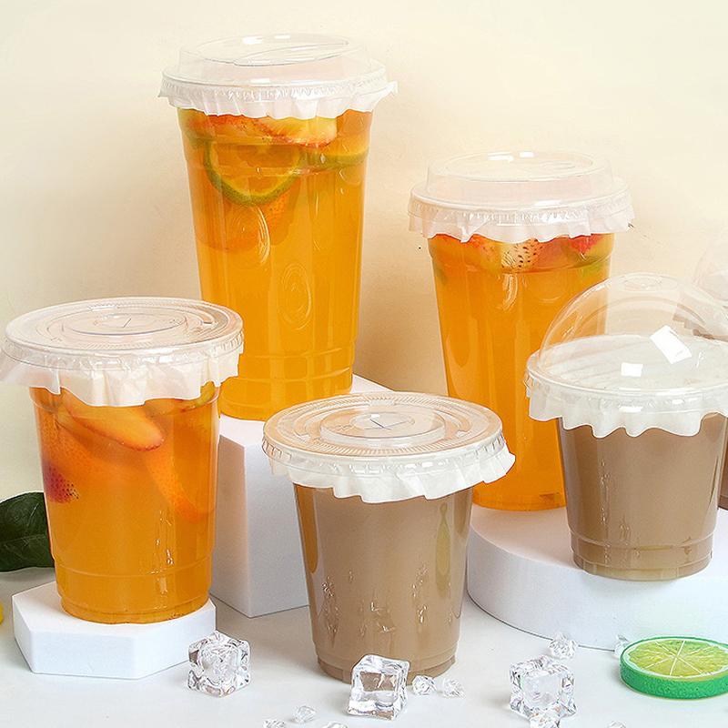 50/500Pcs Leakproof Paper Drink Cup Leakproof Round Coffee Cup Take Away Paper Cup Lid Coffee Spill Proof Gasket