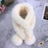 Girl's Autumn and Winter Fur Rabbit Plush Thick Warm Scarf Fashion Solid Color Fur Ball Cross Student Clothes Accessories