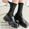 Socks Spring Breathable Mesh Stacking Socks Solid Color Medium Tube Socks Casual Lolita Socks Stockings