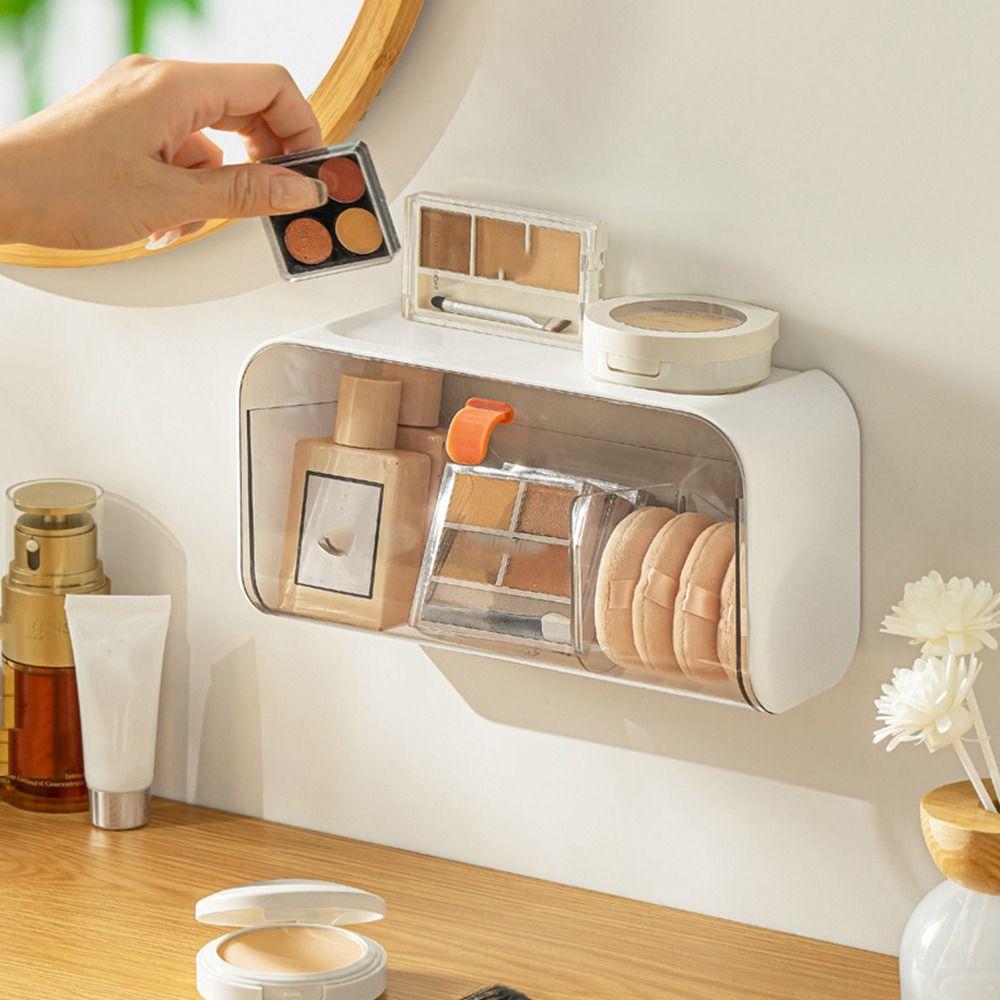 Transparent Cotton Pad Storage Box Plastic Jewelry Storage Shelf Cotton Swab Box  Bathroom
