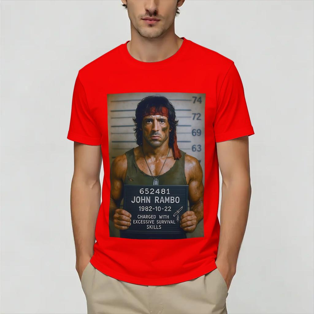 John Rambos Unisexs T Shirt Humorous Tees Short Sleeve O Neck TShirt 100 Cotton 6XL Clothing