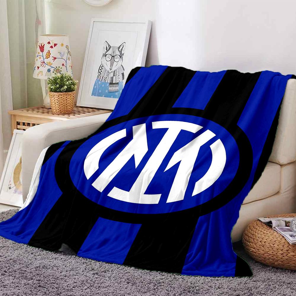 Inter Milan Theme Printed Blanket - Perfect for Couch, Bed, Travel & Outdoor Use | Machine Washable, Cozy & Durable.