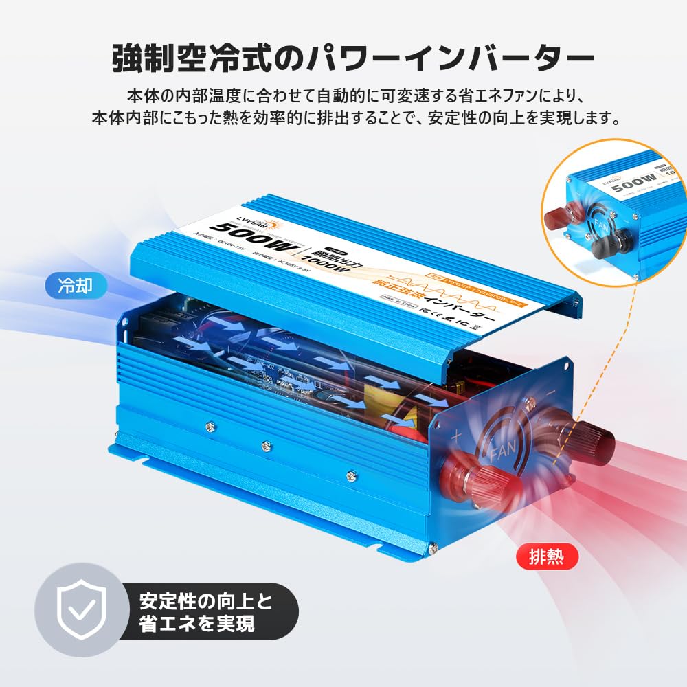 LVYUAN Sine Wave 12V 500W DC 12V to AC 100V 2 AC 2 USB Car Car Camping Outdoor Disaster Earthquake Preparedness Supplies Instruction Manual