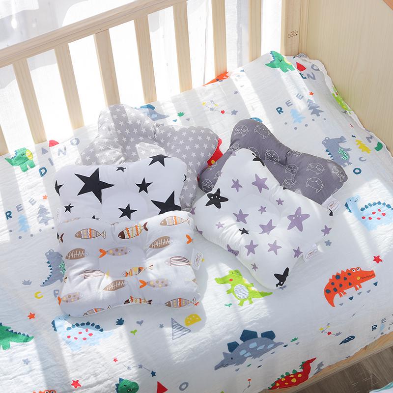 100% Cotton Baby Pillow Baby Pillow Baby Sleep Correction Pillow Fashion Cartoon Pillow Anti-headrest Breathable Four Seasons Pillow