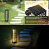 2-Piece Solar Outdoor Floor Lamps, Waterproof Resin Wicker Deck Lights for Patio, Lawn, Garden