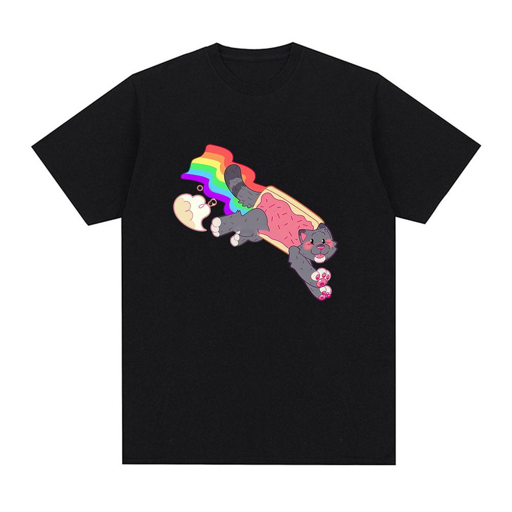 

Cute Kawaii Nyan Rainbow Cat Funny Meme T-shirt Men Women Clothing Fashion Casual Cotton T-shirts Harajuku Short Sleeves T Shirt 5XL різнокольоровий