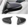 ABS Fiber Ox Horn Rearview Mirror Lid Cover Trim For 15-21 Mercedes-Benz C-Class