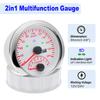 2 In 1 Multifunction Gauge IP67 Waterproof Speedometer With Tachometer Red Backlight for 12V 24V Universal Car Boat Speed Meter