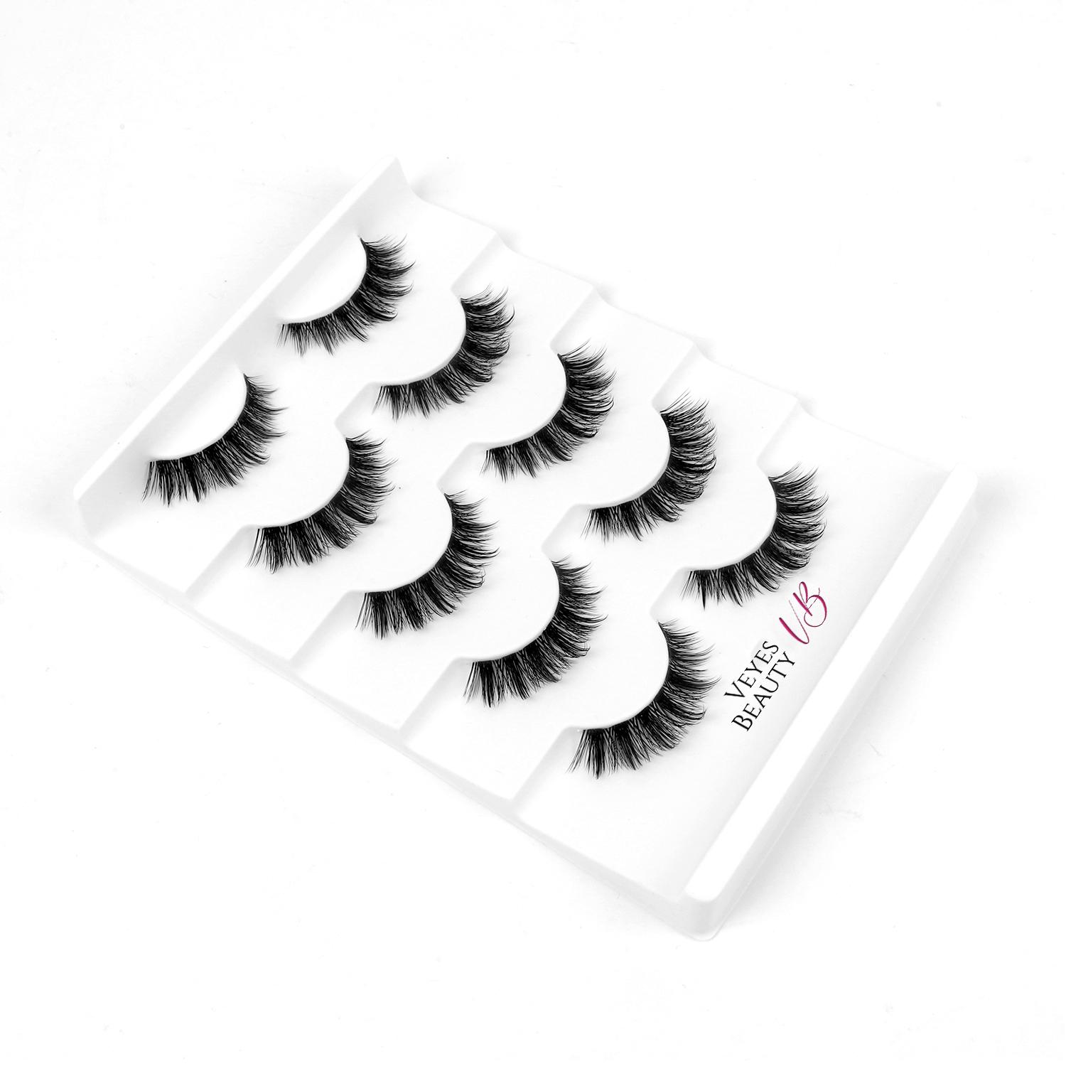 

Veyesbeauty NEO PUNK Lash Clusters Invisible Band Reusable Durable Quick & Easy Application 5 Pairs 1 X TRAY чёрный