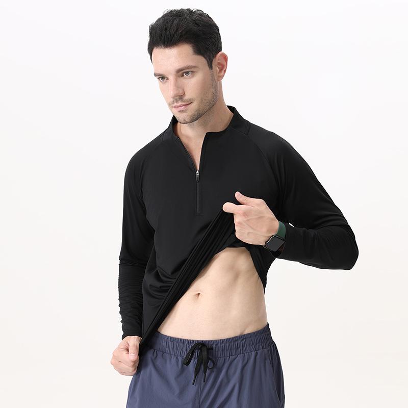 Di Jia Sports Rychleschnoucí fitness mikina s dlouhým rukávem a polovičním zipem pro venkovní běh a cyklistiku